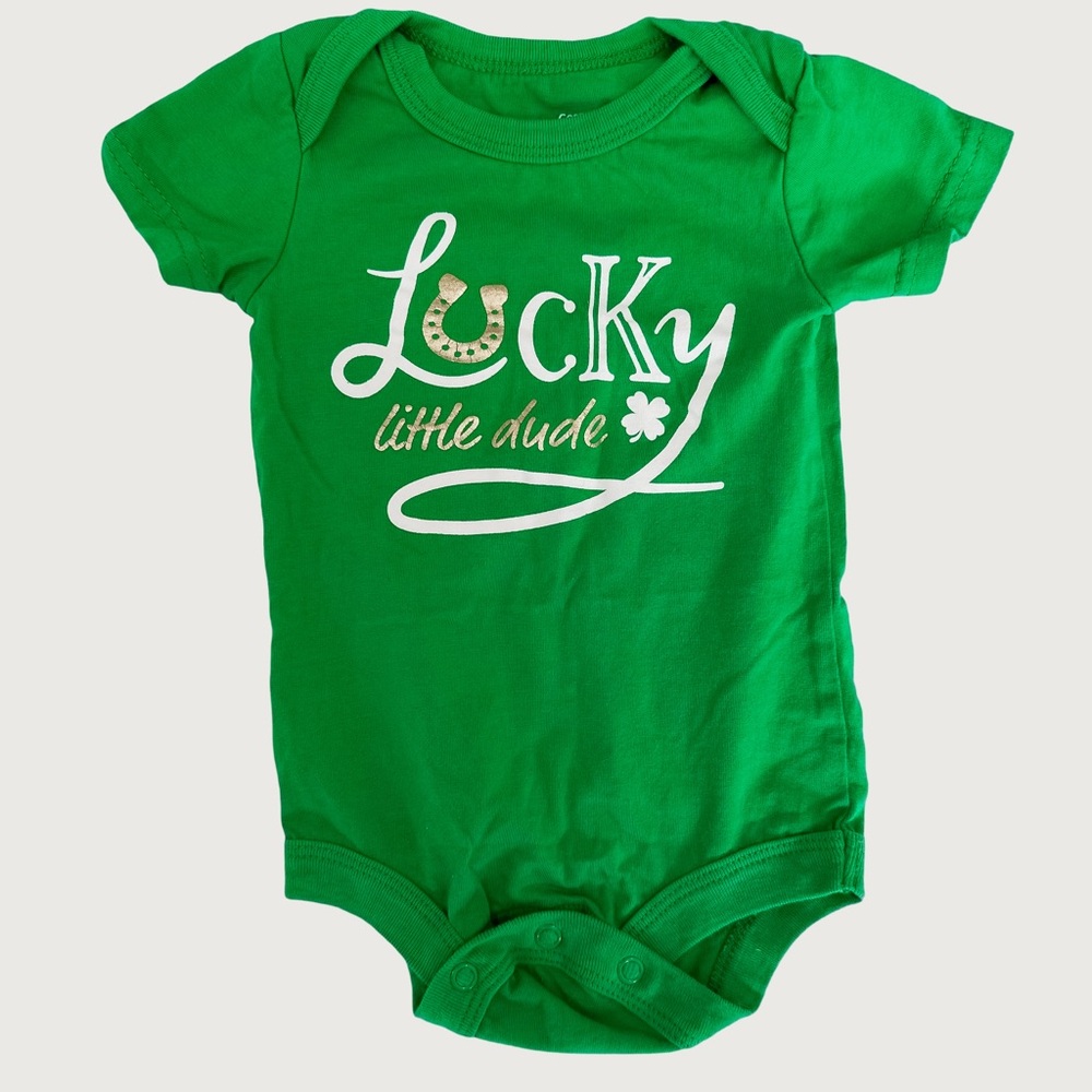 $1 ADD ON | GEORGE | "Lucky Little Dude" One-Piece Bodysuit